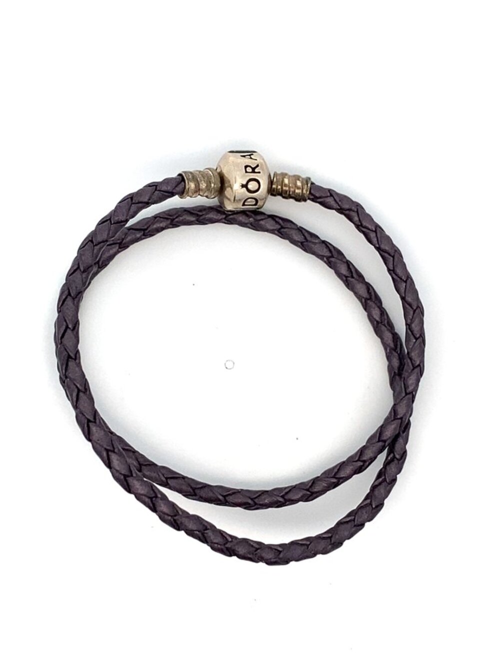 Pandora Double Shimmering Purple leather Bracelet 590705CPE-D 13.7"
